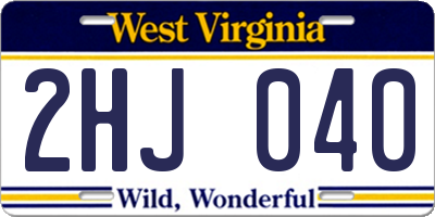 WV license plate 2HJ040