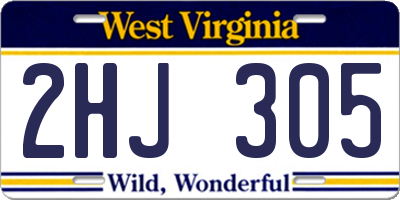 WV license plate 2HJ305