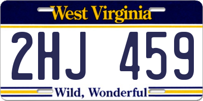 WV license plate 2HJ459