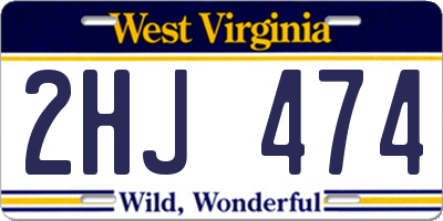 WV license plate 2HJ474