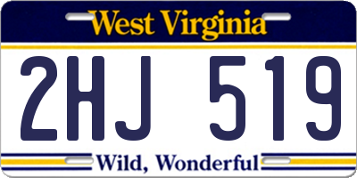 WV license plate 2HJ519