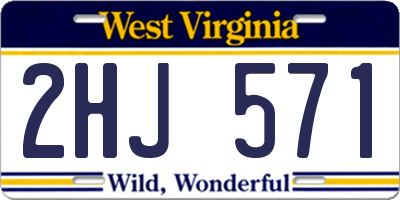 WV license plate 2HJ571