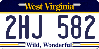 WV license plate 2HJ582