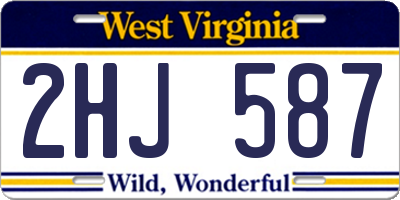 WV license plate 2HJ587