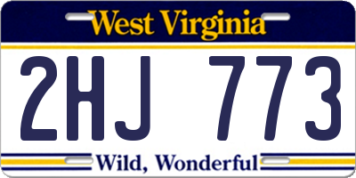 WV license plate 2HJ773