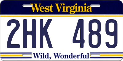 WV license plate 2HK489