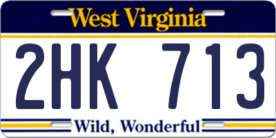 WV license plate 2HK713