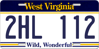 WV license plate 2HL112