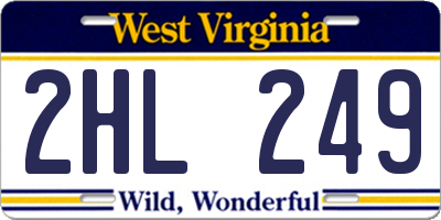 WV license plate 2HL249