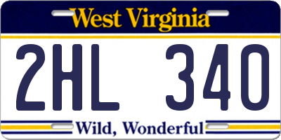 WV license plate 2HL340