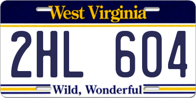 WV license plate 2HL604