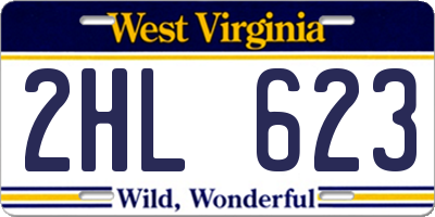 WV license plate 2HL623