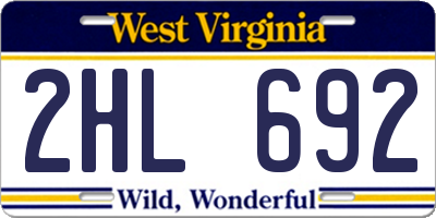 WV license plate 2HL692