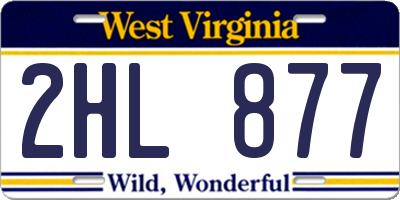 WV license plate 2HL877
