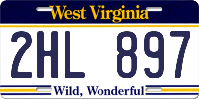 WV license plate 2HL897
