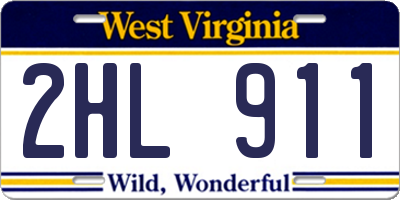 WV license plate 2HL911