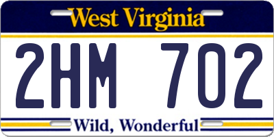 WV license plate 2HM702