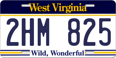WV license plate 2HM825