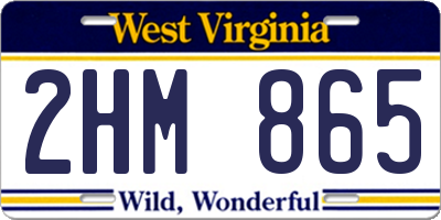 WV license plate 2HM865