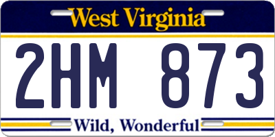 WV license plate 2HM873