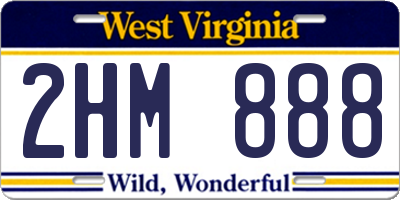 WV license plate 2HM888