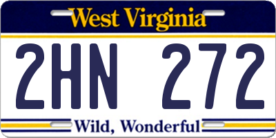 WV license plate 2HN272