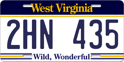 WV license plate 2HN435