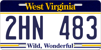 WV license plate 2HN483