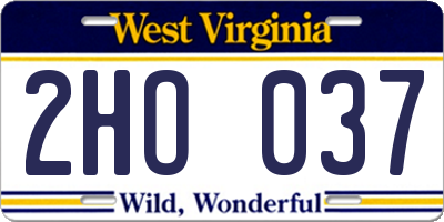 WV license plate 2HO037