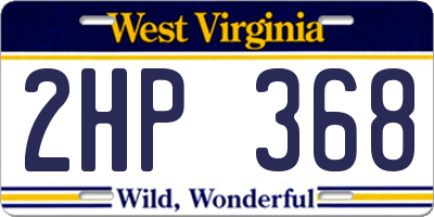WV license plate 2HP368