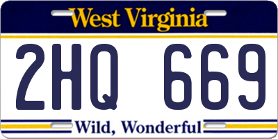 WV license plate 2HQ669