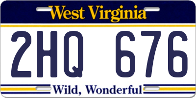 WV license plate 2HQ676