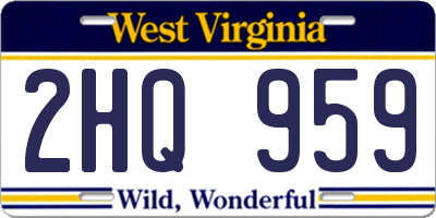 WV license plate 2HQ959