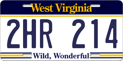 WV license plate 2HR214