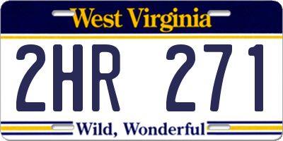 WV license plate 2HR271