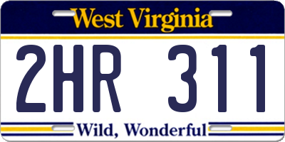 WV license plate 2HR311