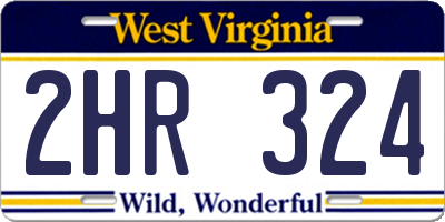 WV license plate 2HR324