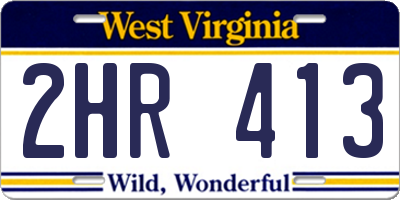 WV license plate 2HR413