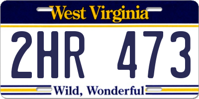 WV license plate 2HR473