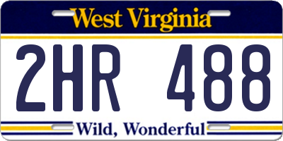 WV license plate 2HR488