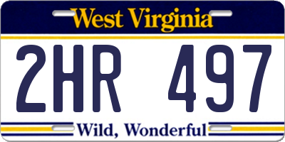WV license plate 2HR497