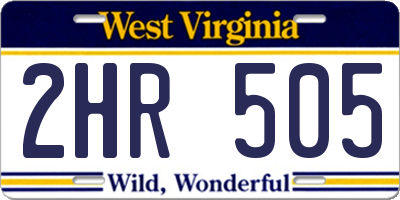 WV license plate 2HR505