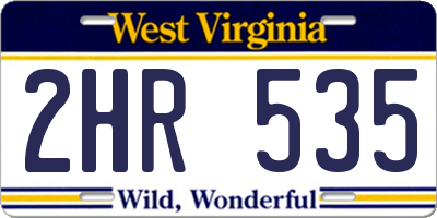 WV license plate 2HR535