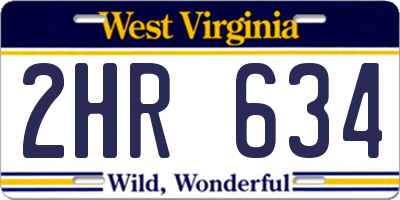 WV license plate 2HR634
