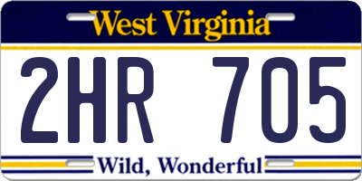 WV license plate 2HR705