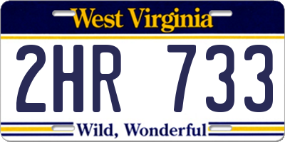 WV license plate 2HR733
