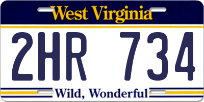 WV license plate 2HR734