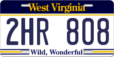 WV license plate 2HR808