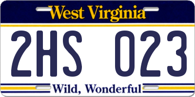 WV license plate 2HS023