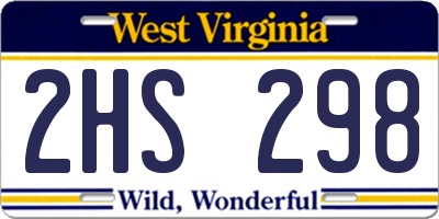 WV license plate 2HS298